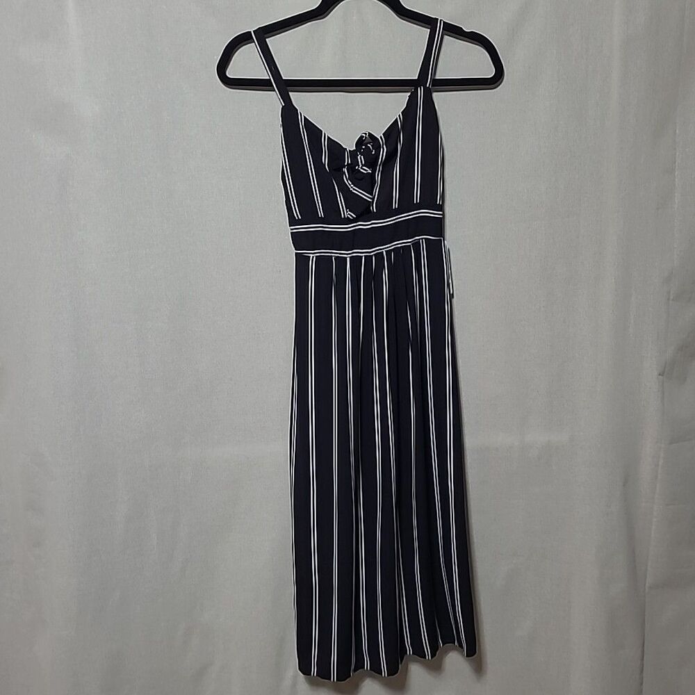 Velvet Torch Striped Midi Dress Womens Size Small Black White Pinup Babydoll